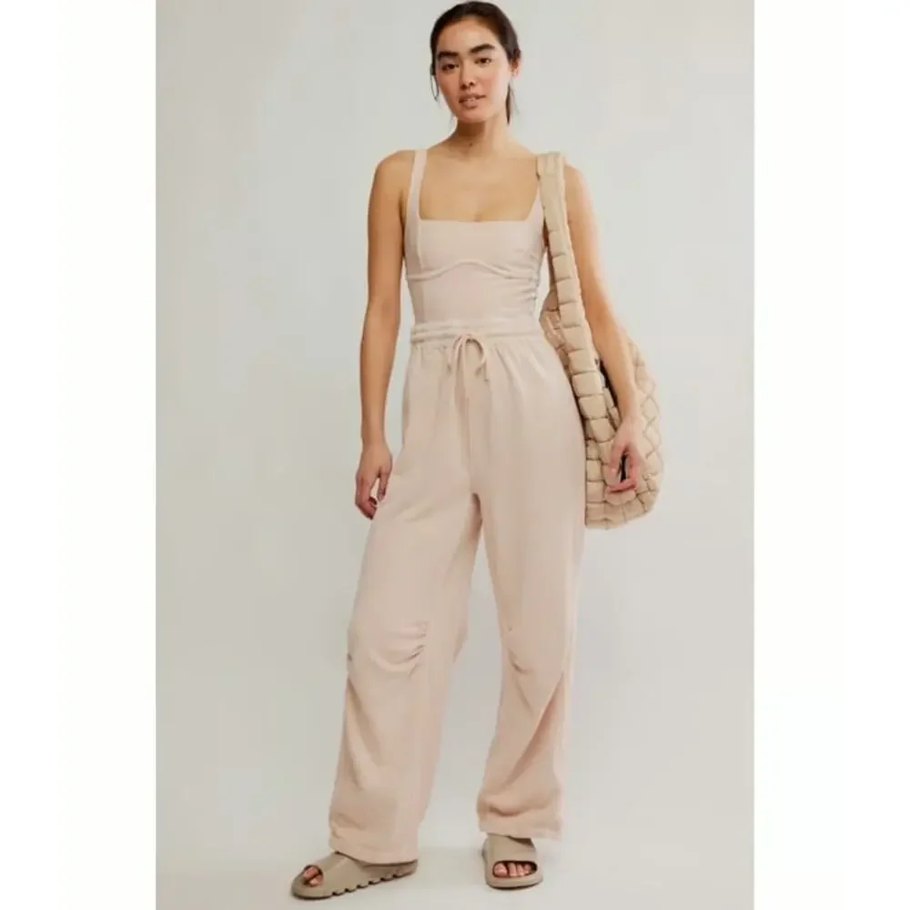 Free People Movement In Bound Athletic Romper In Blush Pink Women’s Size Medium - Picture 1 of 14